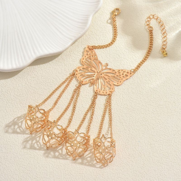 Браслет-слейв с бабочками и кольцами CJT17317