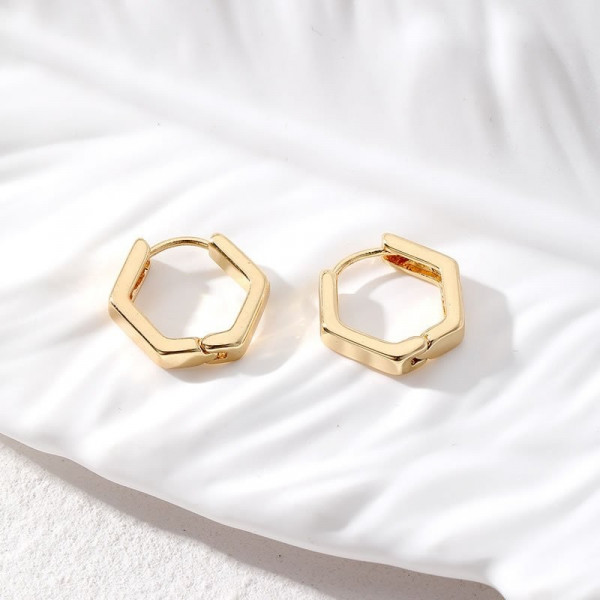 Геометричные серьги-кольца в форме шестигранника M85268
