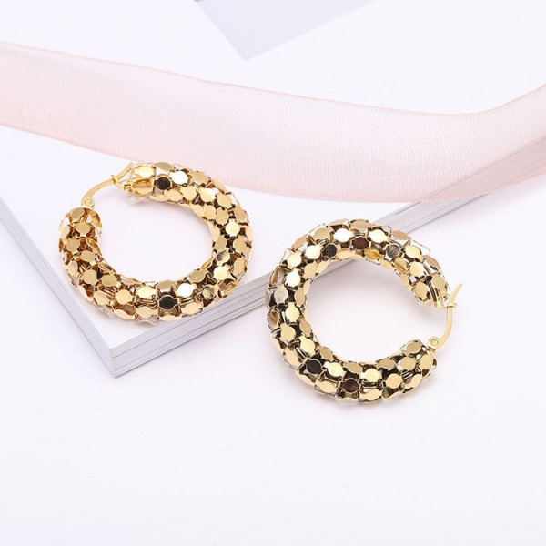 Серьги медицинская сталь с напылением золотом J10377(CJJ)