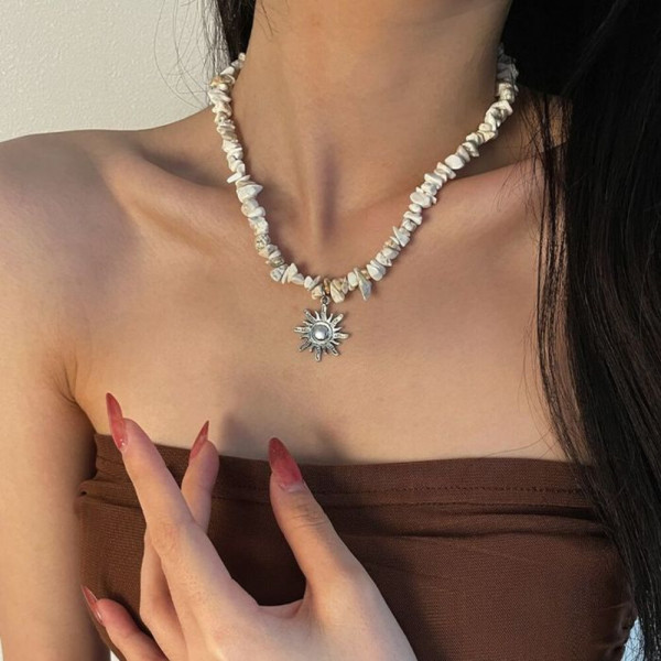Жемчужное ожерелье с подвеской в форме солнца CJH56217