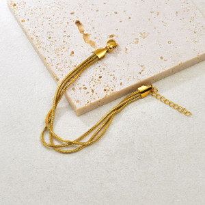 Браслет многослойный из тонких золотистых нитей CJR56264