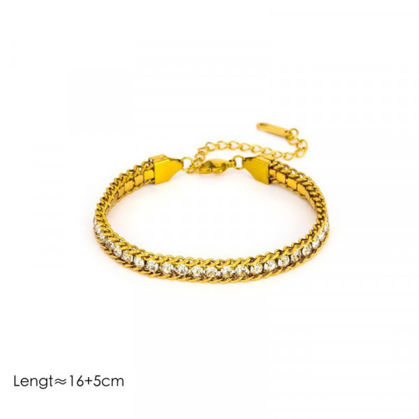 Браслет цепочка с разноцветными кристаллами CJM04541