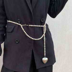 Длинный жемчужный сотуар с кулоном-сердцем DNS11148CJJ