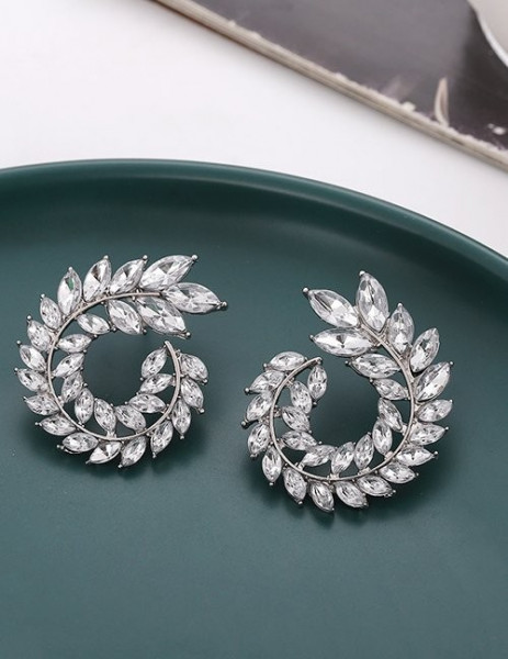 Роскошные серьги-пусеты сияющие колосья M09295