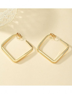 Большие квадратные серьги-кольца в стиле минимализм Z31207