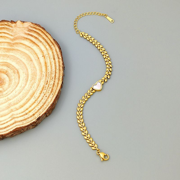 Браслет титановая сталь напыление золотом 1J12144CJJ