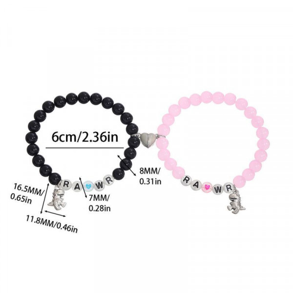 Парные браслеты лесные обитатели с подвесками-зайками CJP84500