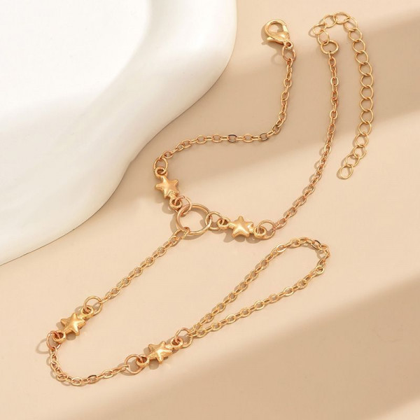 Слейв-браслет звездный каскад с золотистыми подвесками CJF54243