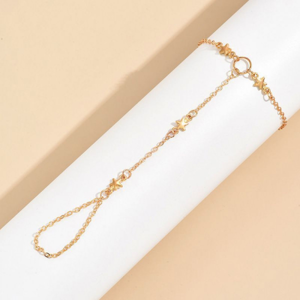 Слейв-браслет звездный каскад с золотистыми подвесками CJF54243