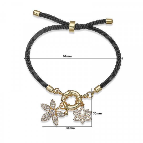 Браслет нить с золотистым крабом и красной вставкой CJQ96971