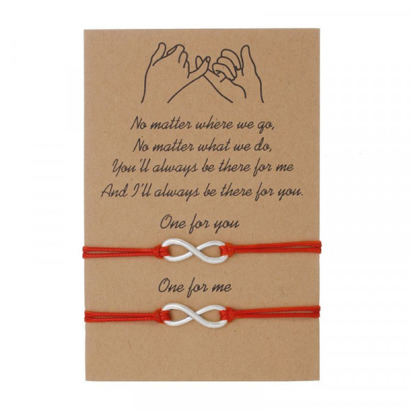 Браслет парный нитевой классический с бесконечностью CJK66602