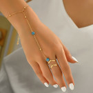 Браслет-слейв с бирюзовыми вставками CJT17386