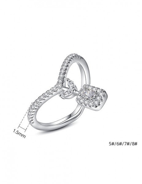 Кольцо V-образной формы с подвеской-каплей S67439