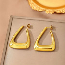 Серьги-пусеты Трапеции полые зеркальные CJM03760