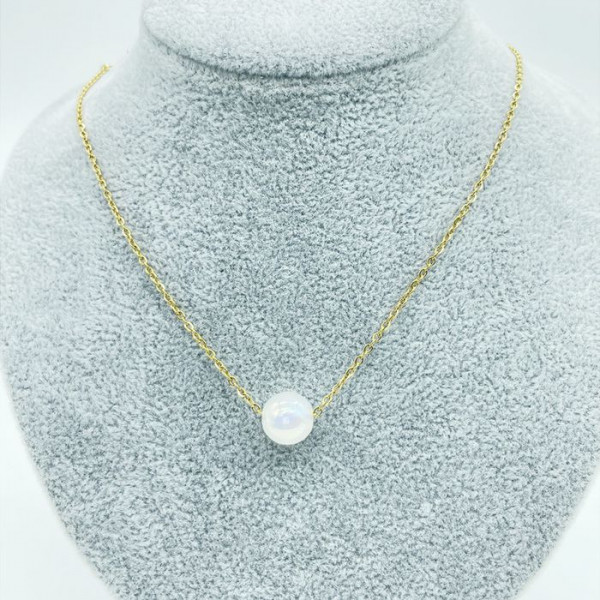 Цепочка с крупной жемчужиной и золотистым напылением YX15484MSK