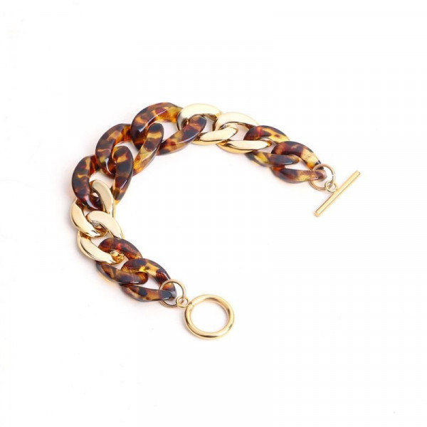 Браслет из прозрачных звеньев с цветами CJC27404