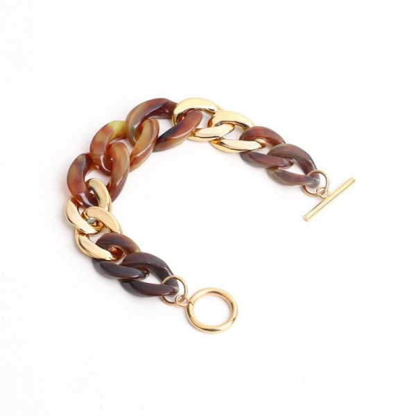 Браслет из прозрачных звеньев с цветами CJC27404