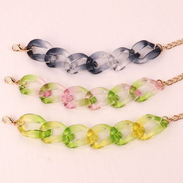 Браслет из прозрачных звеньев с цветами CJC27404