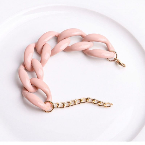 Браслет из прозрачных звеньев с цветами CJC27404