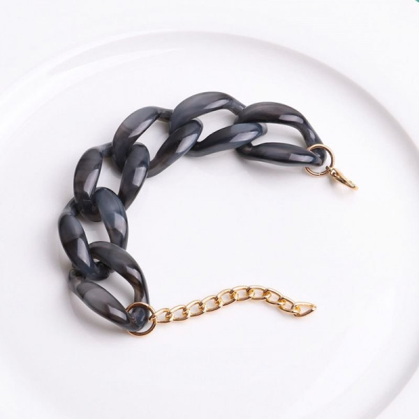 Браслет из прозрачных звеньев с цветами CJC27404