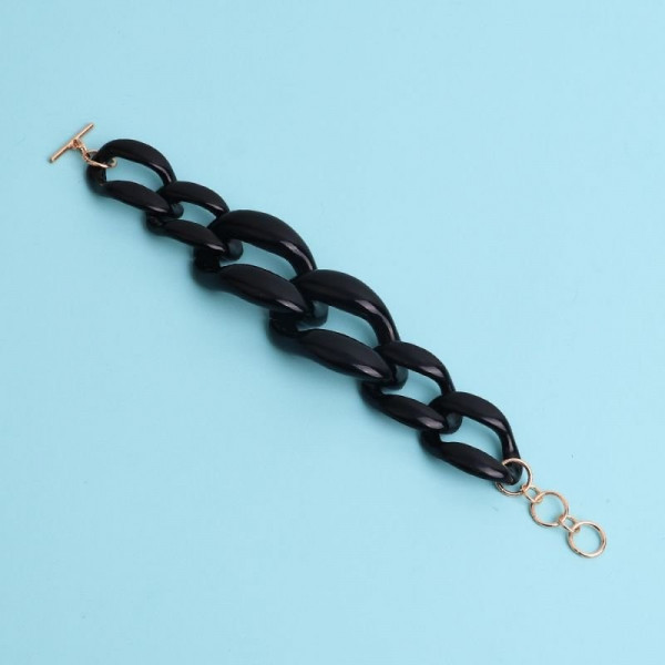 Браслет из прозрачных звеньев с цветами CJC27404