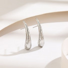 Серебристые изогнутые серьги-пусеты Капли CJH23988