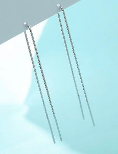 Лаконичные серьги-протяжки «Нити» M10573