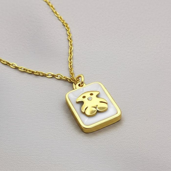 Декоративная цепочка с кулоном в виде золотого медведя J10538CJJ