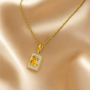 Декоративная цепочка с кулоном в виде золотого медведя J10538CJJ