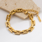 Браслет стальной с прямоугольными звеньями в стиле индастриал CJM00662