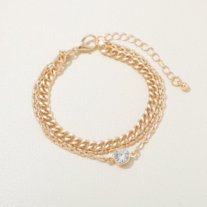 Браслет многорядный с крупным кристаллом CJC68044