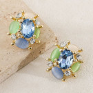 Роскошные серьги-пусеты Сияющая мозаика небесных оттенков CJL17062