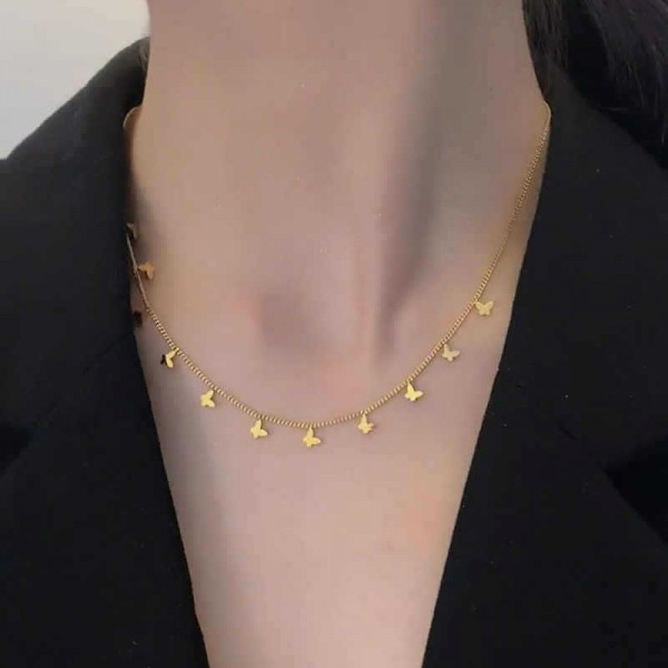 Золотистая цепочка с мелкими бабочками CJJ08837