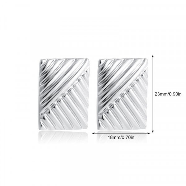 Серьги с вертикальным рифлением CJL16359