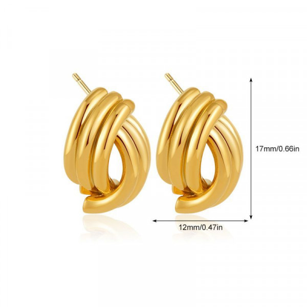 Серьги с вертикальным рифлением CJL16359