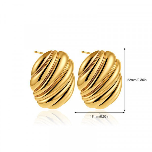 Серьги с вертикальным рифлением CJL16359