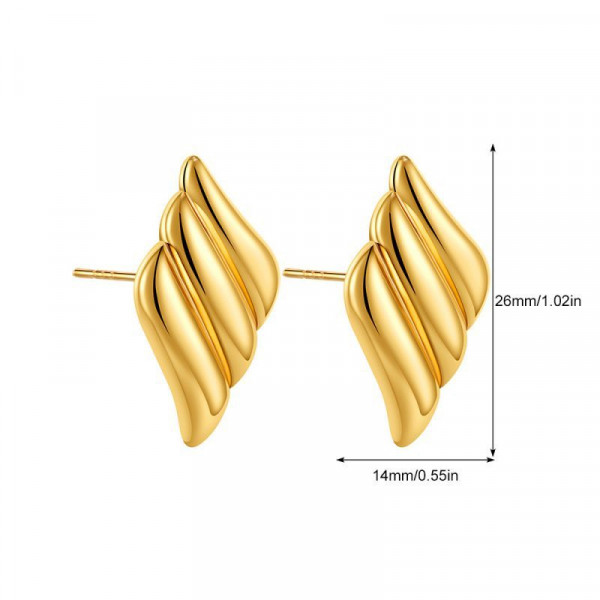 Серьги с вертикальным рифлением CJL16359