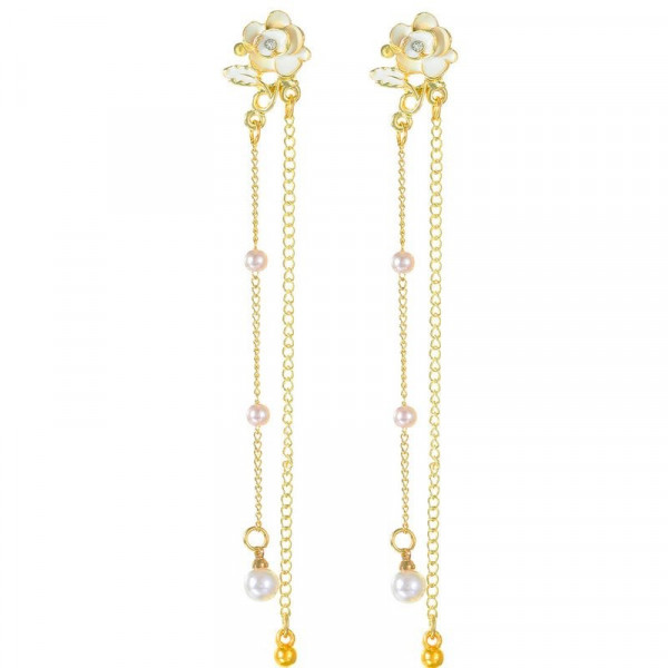 Длинная серьга с каффом Цветок M85478