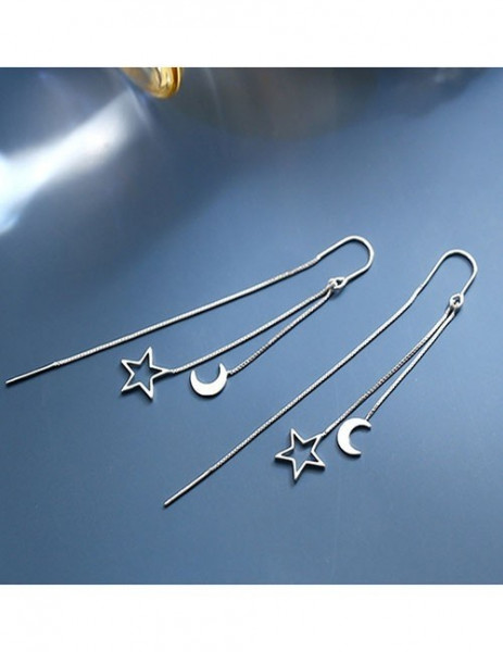 Серьги-протяжки с символами Луны и Звезды U99052