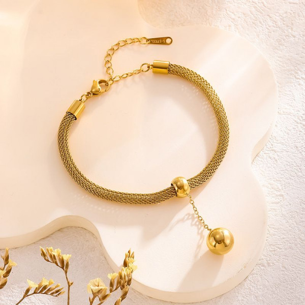 Браслет титановая сталь напыление золотом 1J12147CJJ