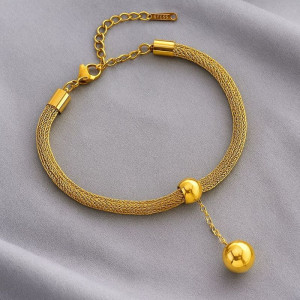 Браслет титановая сталь напыление золотом 1J12147CJJ