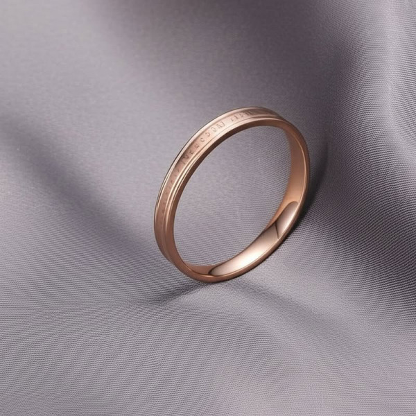 Узкое кольцо с золотым напылением и гравировкой о чувствах J10202CJJ