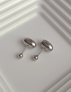 Минималистичные пусеты «Серебряные бобы» Z51296