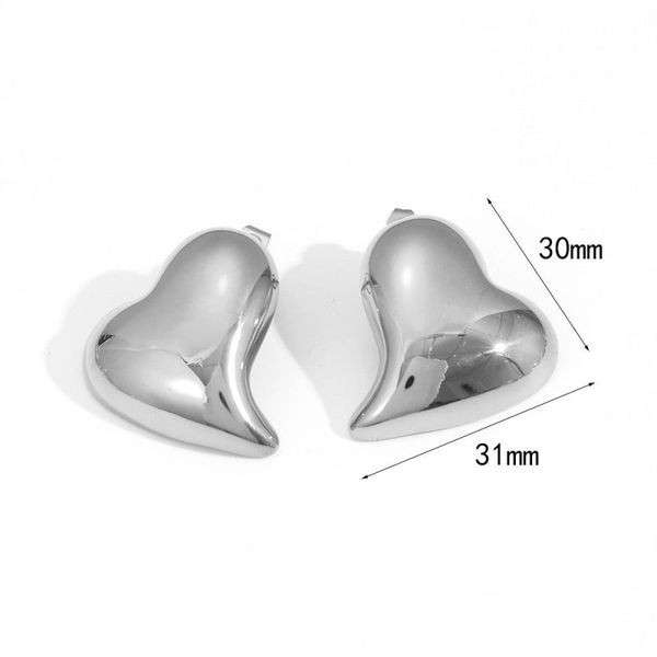 Стальные серьги-пусеты «Объемные сердца» CJL48427