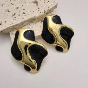 Серьги-пусеты Абстрактные волны Двухцветные CJL79221