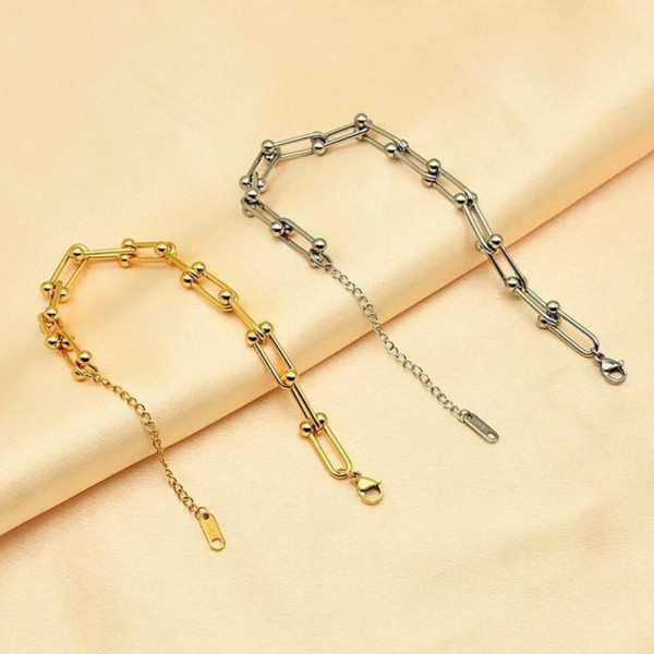 Браслет-цепочка с крупными геометрическими звеньями J11197CJJ