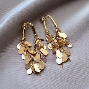 Серьги-подвески «Золотой каскад» J10427CJJ