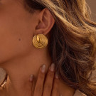 Серьги-пусеты Диски с чеканкой CJR63543