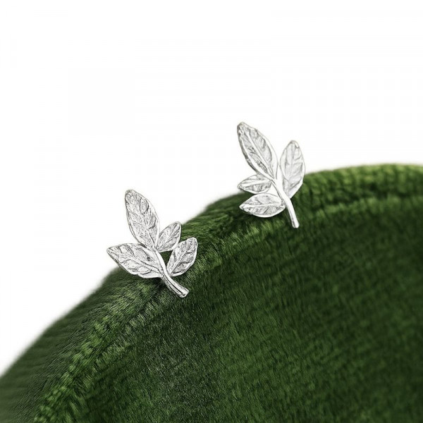 Серьги-гвоздики листья ювелирный сплав 1J12382CJJ