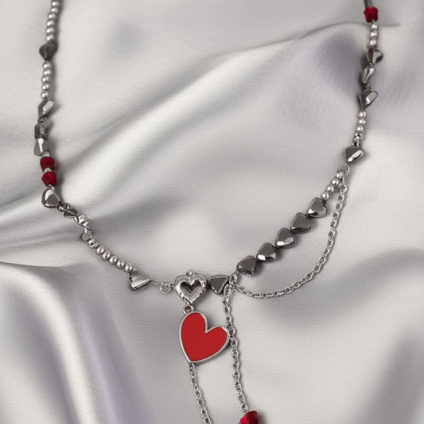 Этническое колье с подвеской-сердцем и кистями 1J11875CJJ